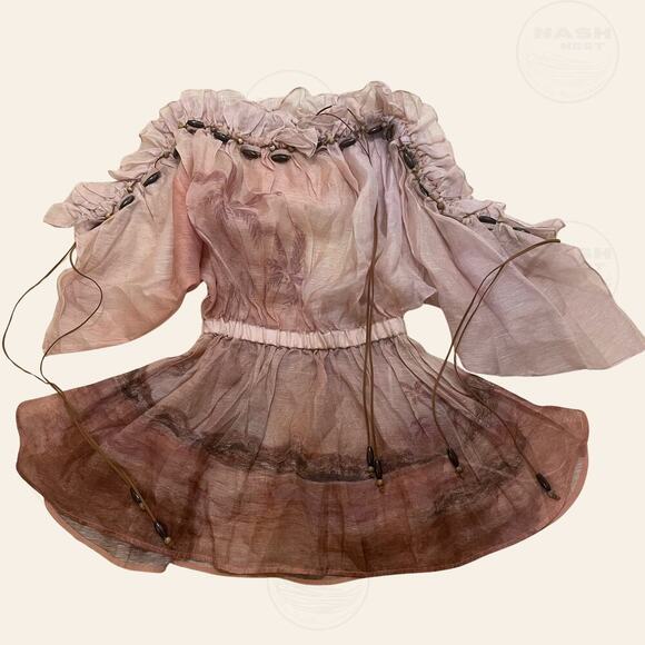 Zimmermann Illuminate Mini Dress 0 US 2, 4 | Rust Seascape 2025 Runway NWT $2265 - Picture 2 of 13